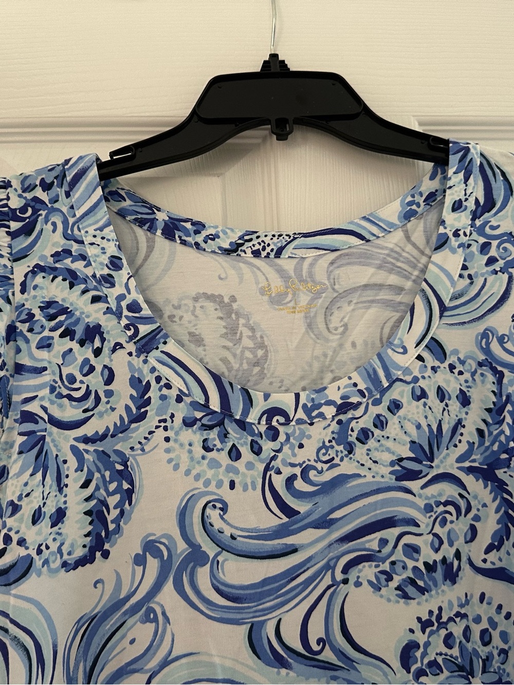 Blue & White Swirl Print Sleeveless Lily Pulitzer Dress